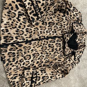 White House black market leopard print topper